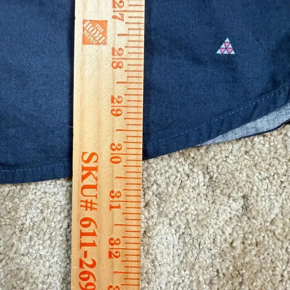 Levis Short‎ Sleeve Button up Shirt Mens 2XL Bird Printed Blue Preppy Casual - Picture 5 of 7